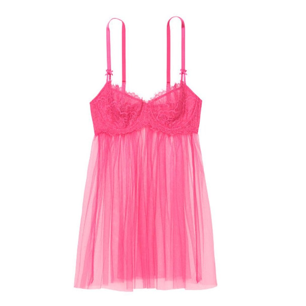 Last One NWT VS L VERY SEXY Babydoll Negligee Lingerie Nighty Victoria's Secret - Picture 13 of 16